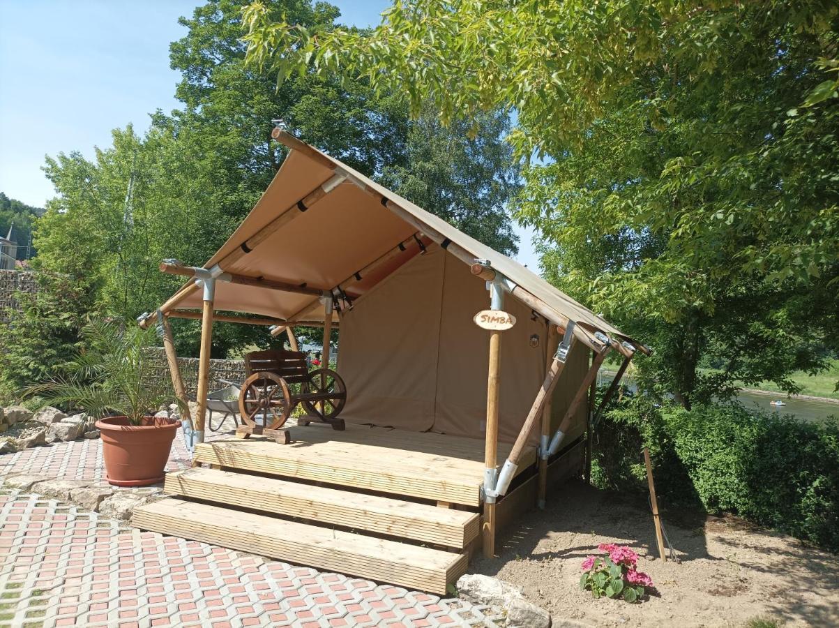 Campingplatz Am Treidlerweg Konigstein an der Elbe Bagian luar foto