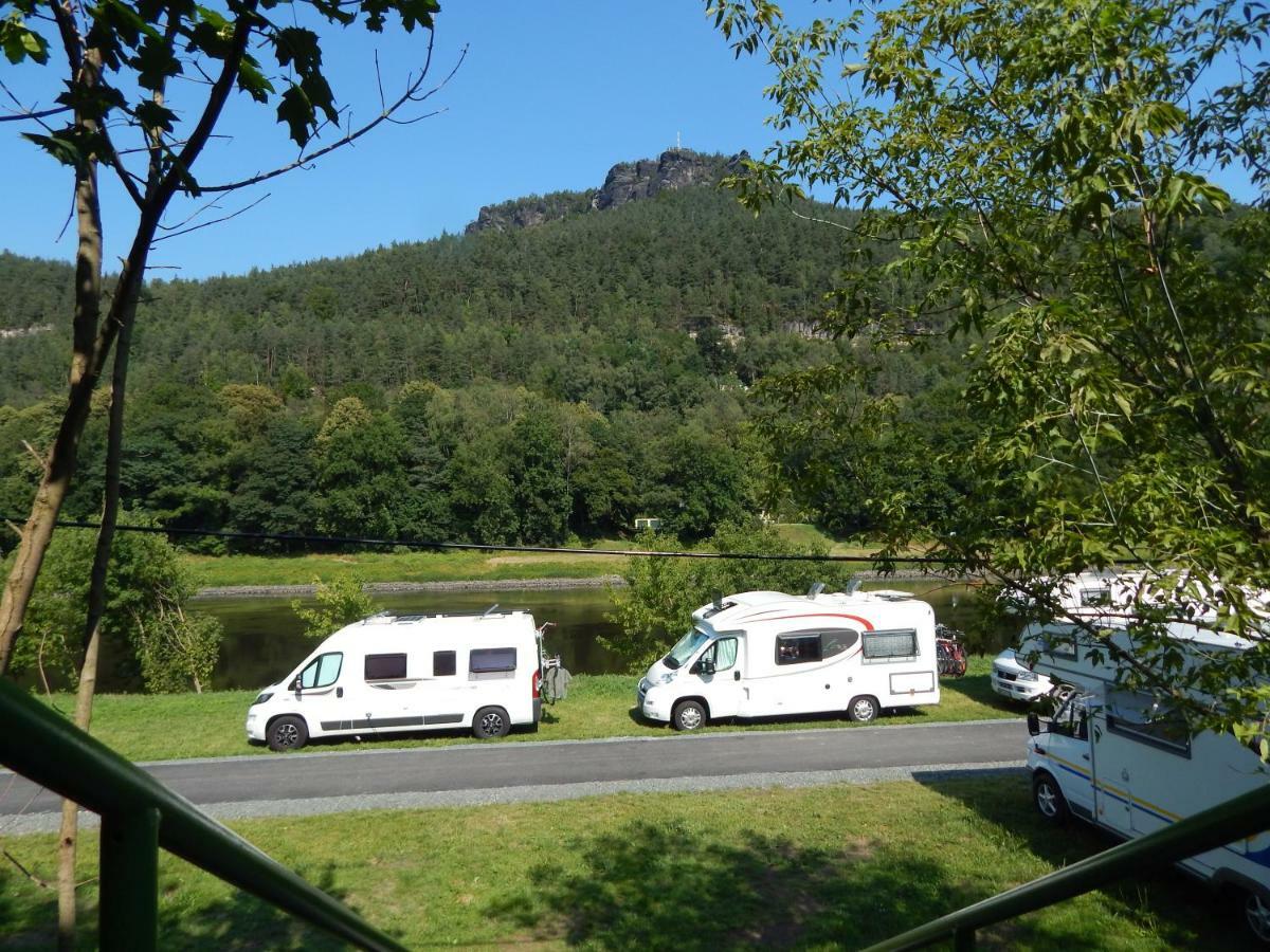 Campingplatz Am Treidlerweg Konigstein an der Elbe Bagian luar foto